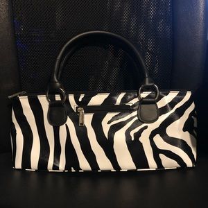 Zebra print wine purse